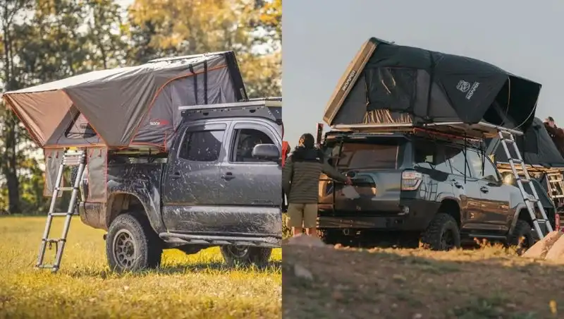 Roofnest Condor XL vs iKamper Skycamp 3.0 Roof Top Tent top picture.