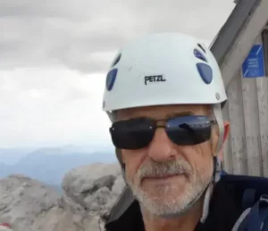 Me on Foronon del Buinc, at Bivacco Luca Vuerich, Italian Alps 2021.