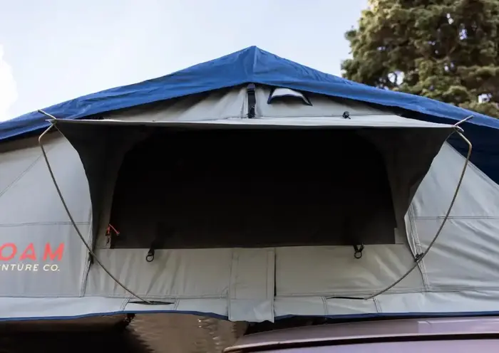 One of the side windows with its awning.