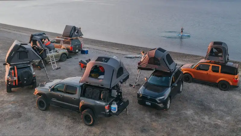 Roof top tents from iKamper used on various cars.