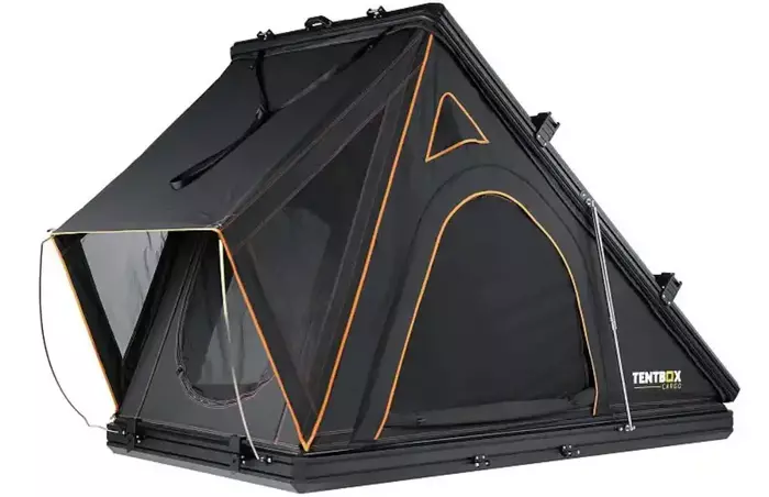 TentBox Cargo clamshell rooftop tent.