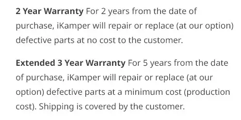 Warranty conditions for all iKamper tents.