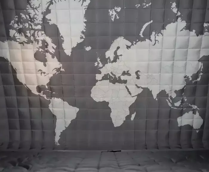 World map inside.